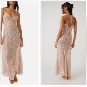Free People Lace Chemise - Soft Pink